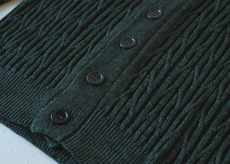 Schott ケーブルニット カーディガン オリーブグリーン グリーン】三者混 ケーブルニットカーディガン | Atelier BERUN