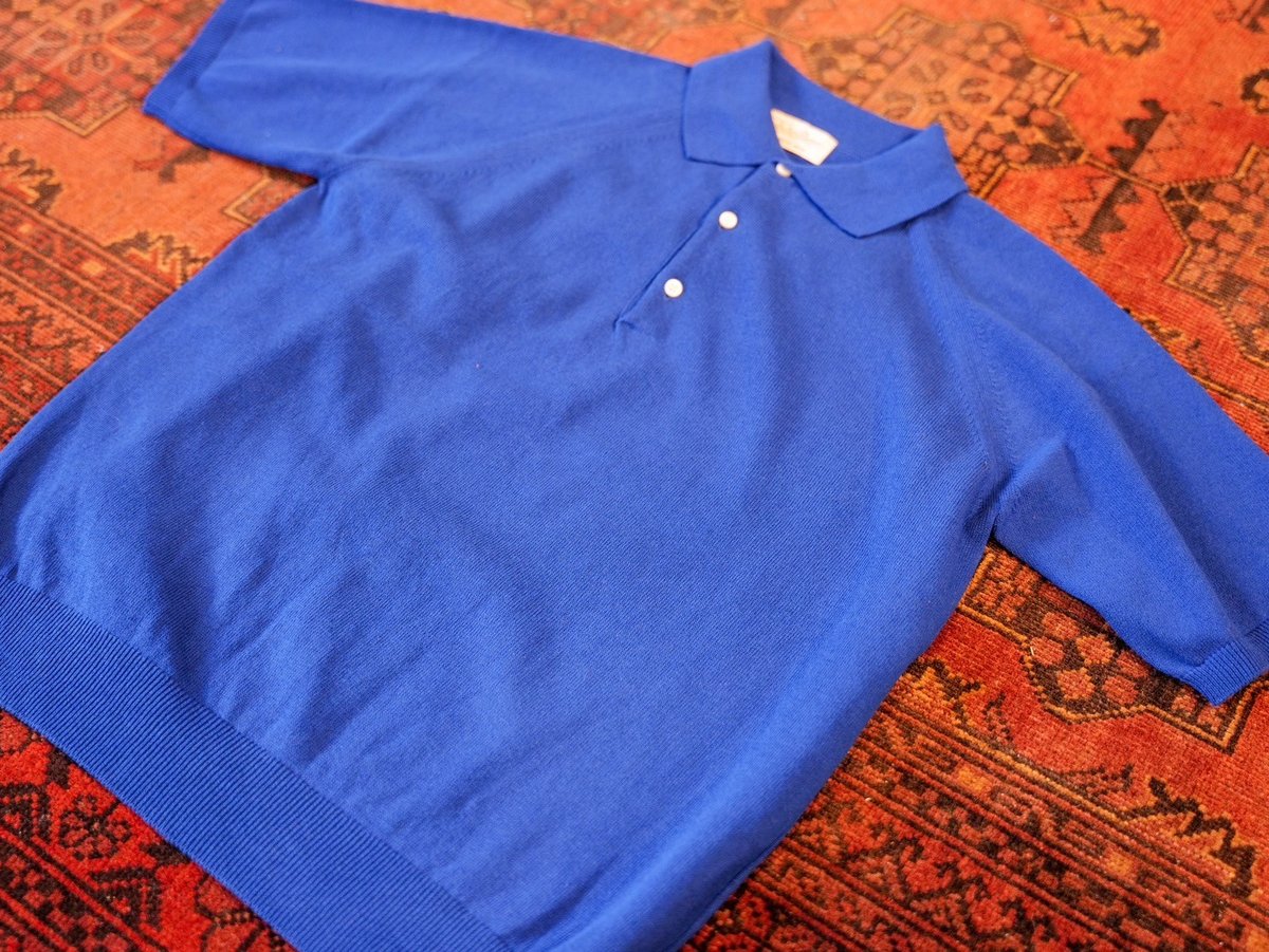 Royal Blue】BERUN半袖ニットポロ | Atelier BERUN
