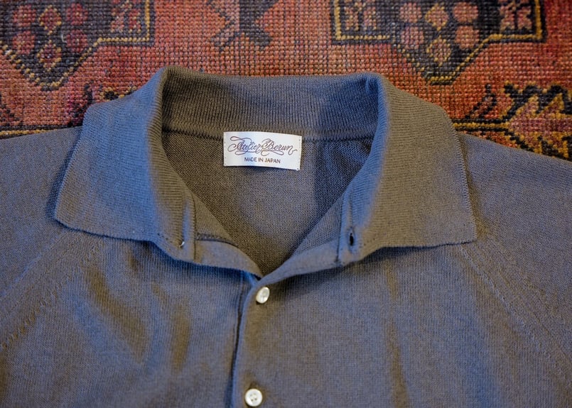 Grayish brown】BERUN半袖ニットポロ | Atelier BERUN