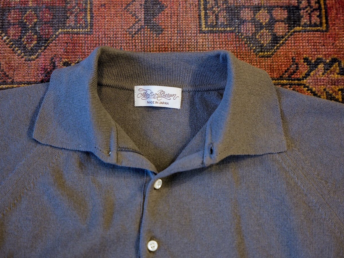 Atelier BERUN 半袖コットンニットポロ Royal Blue】BERUN半袖ニットポロ | Atelier BERUN