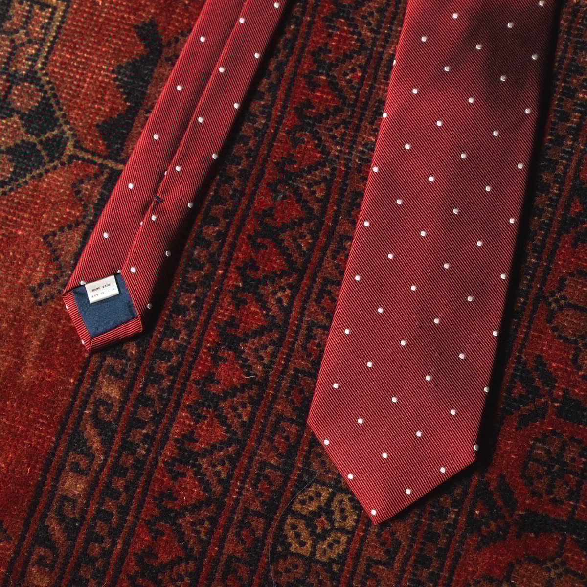 Atelier BERUN グレイッシュブラウン ウールタイ ブラウンヘリンボーン ウール&リネンタイ 【William Brown】 | Atelier