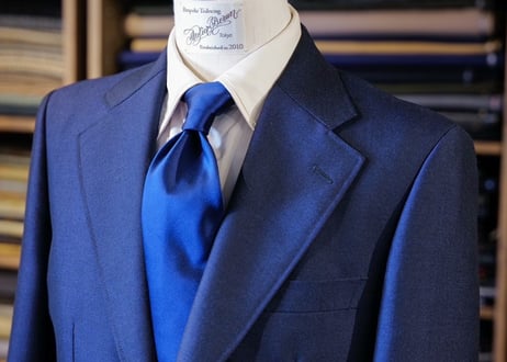 7 FOLD Navy blue Solid Tie