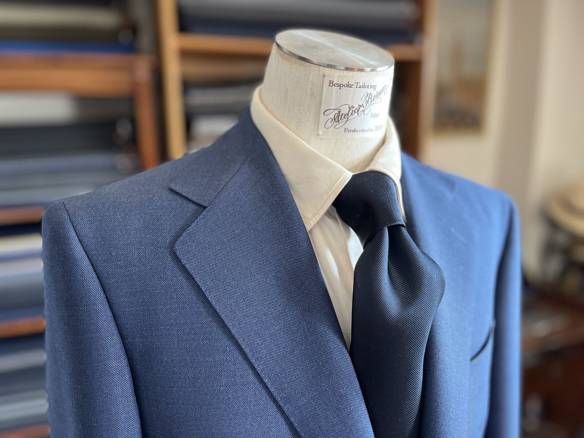 【未使用】Atelier BERUNアトリエベルン ブルーブラック ソリッドタイ fit=scale-down,w=1200