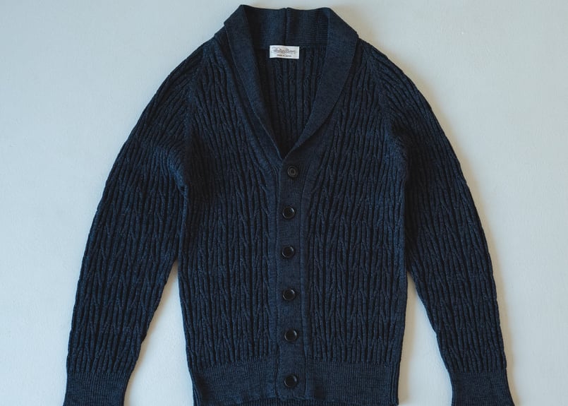 未着用✨LRL ケーブルニットカーディガン ネイビー ジーラ GeeRA ミニケーブルニットカーディガン （ネイビー