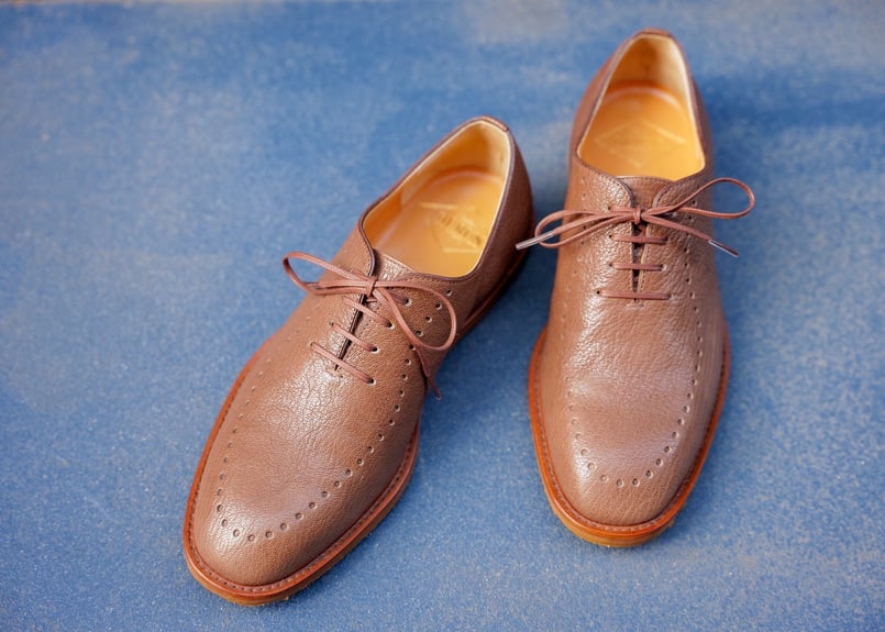 SANTONI ホールカット　革靴　レザーシューズ　101/2 プレーントゥ CARTER】ホールカットシューズ（シューズ）｜SANTONI