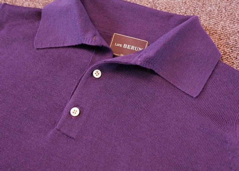 Purple】BERUN Knit Polo -Super120- | Atelier BERUN