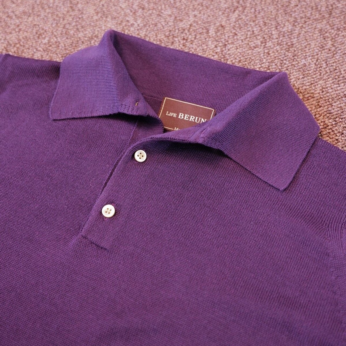 Purple】BERUN Knit Polo -Super120- | Atelier BERUN