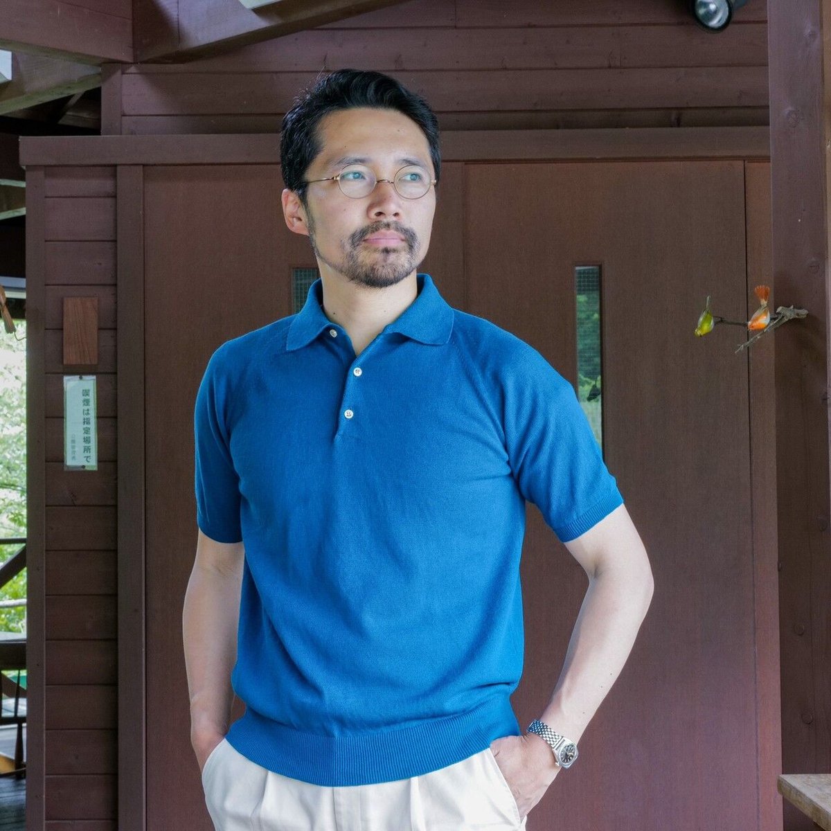 Turquoise】BERUN半袖ニットポロ | Atelier BERUN