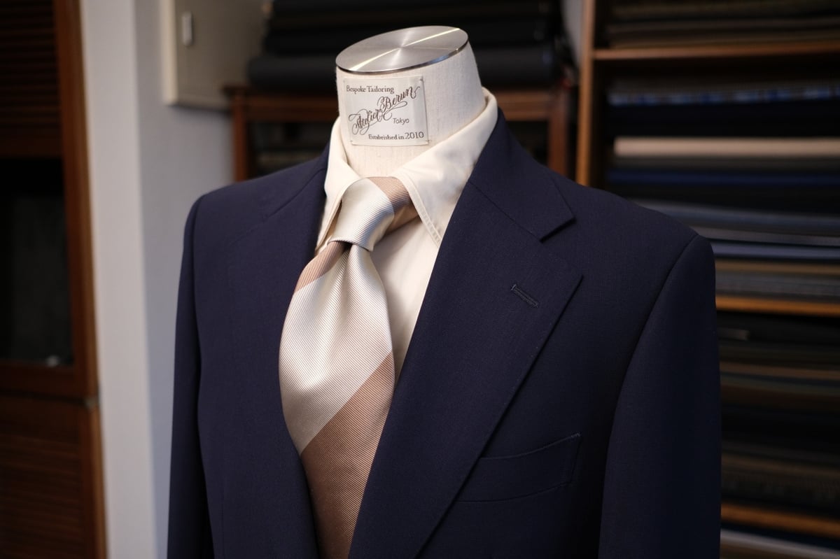 Atelier BERUN アトリエベルン　レジメンタルタイ ブラウン / ダークネイビー レジメンタルタイ | Atelier BERUN