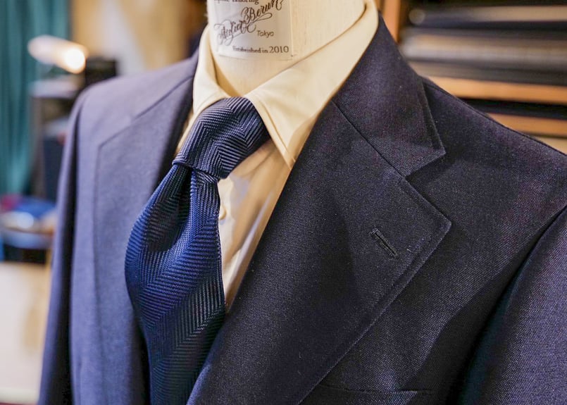 ネイビー ヘリンボーンタイ | Atelier BERUN