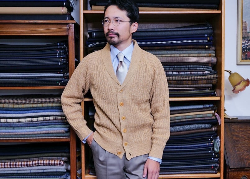 ベージュ】BERUN ケーブルニットカーディガン | Atelier BERUN