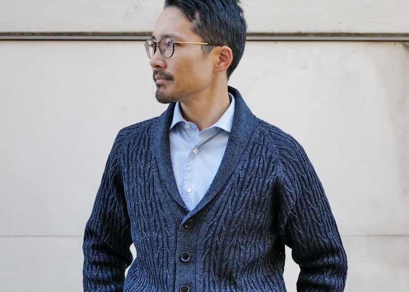 ネイビー】BERUN ケーブルニットカーディガン | Atelier BERUN