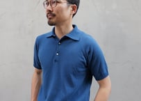 【Smoke Blue】BERUN半袖ニットポロ