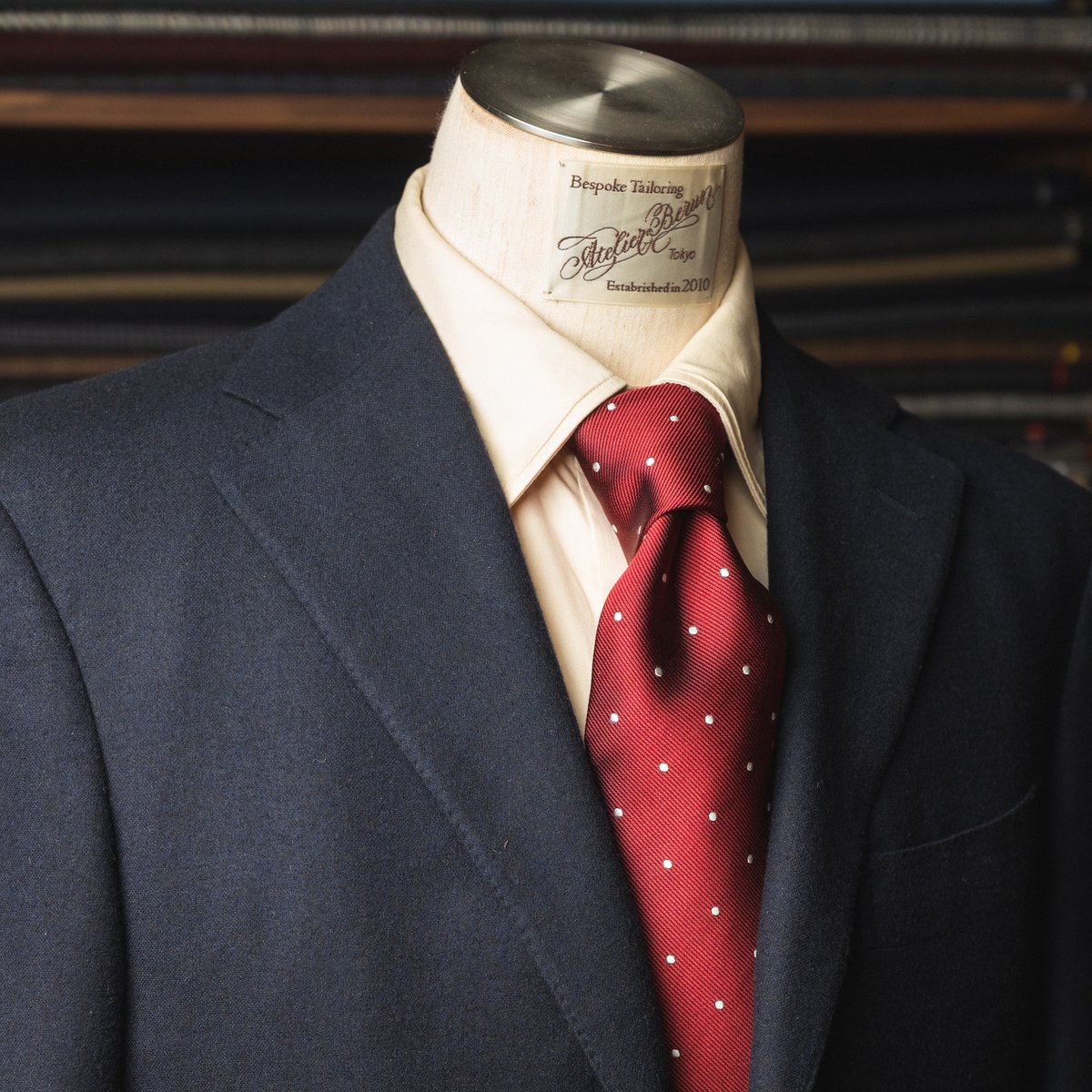 BERLUTI 1895 赤　ネクタイ レディッシュブラウン ドットタイ | Atelier BERUN