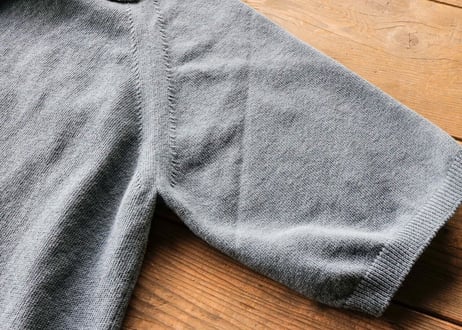 【Smog Blue gray】BERUN半袖ニットポロ