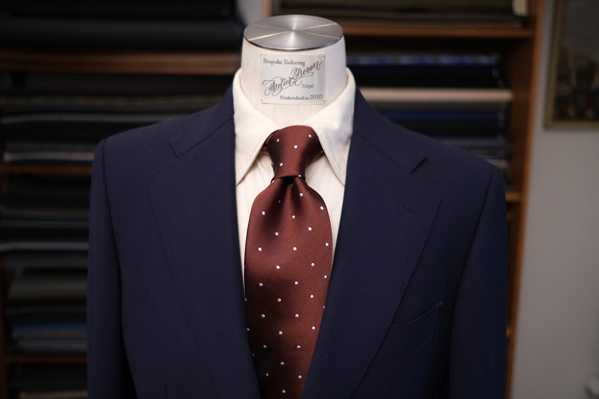 Atelier BERUN グレイッシュブラウン ウールタイ Atelier BERUN グレイッシュブラウン ウールタイ Atelier BERUN