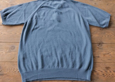 【Smog Blue gray】BERUN半袖ニットポロ