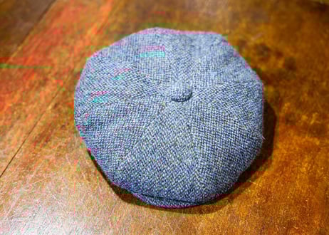 Harris Tweed Hand Woven ブルー キャスケット