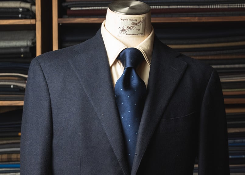 ネイビー/ブルー ドットタイ | Atelier BERUN