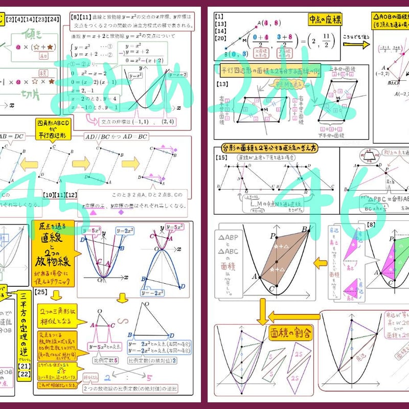 高校入試の関数25テーマ&まとめプリント【標準～難問の土台作り】中学
