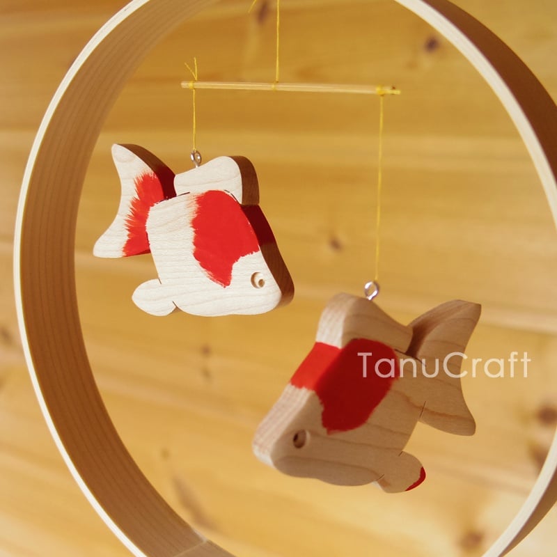 木のモビール □金魚□ | TanuCraft オンラインショップ