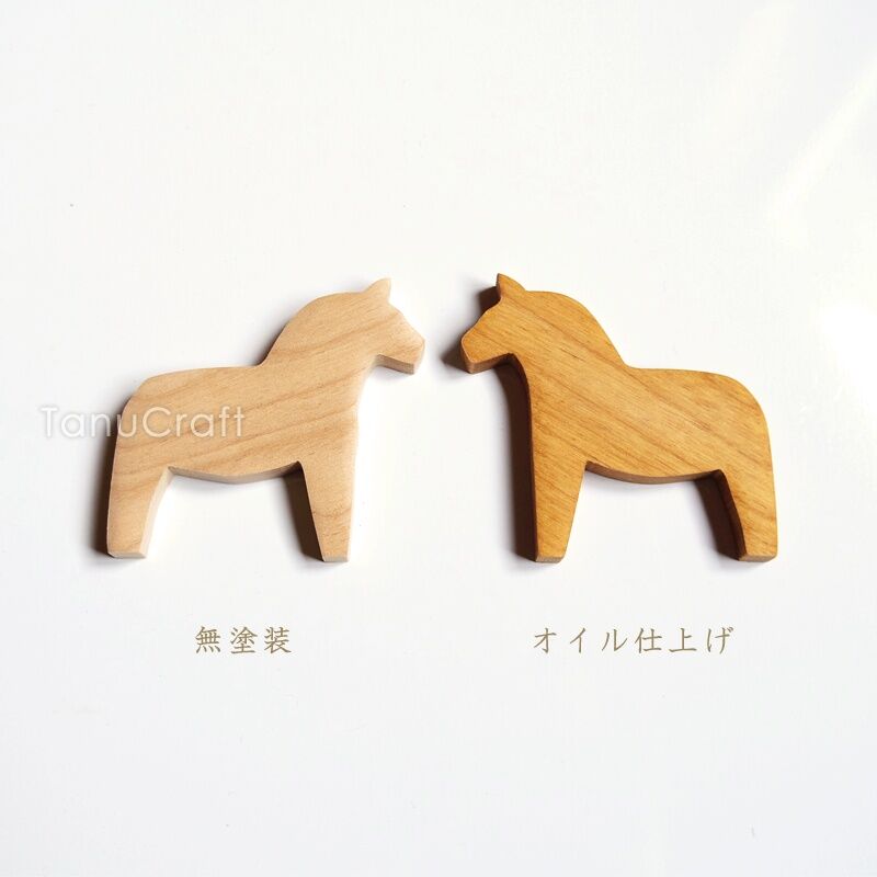 木製マグネット □馬・ダーラナホース□2個セット | TanuCraft