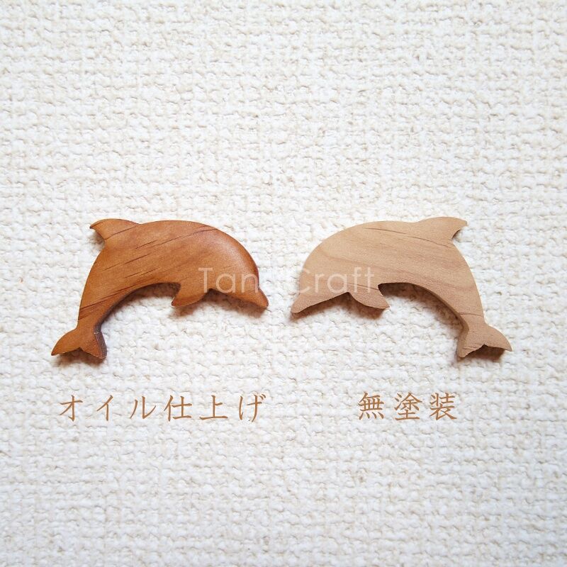 木製プッシュピン □イルカ（ジャンプ）□2個セット□ | TanuCraft
