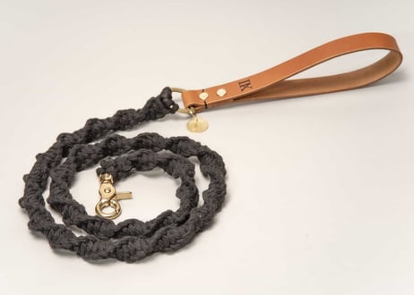 犬用 リード マクラメ【macramé leather leash 】