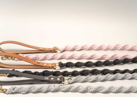 犬用 リード マクラメ【macramé leather leash 】