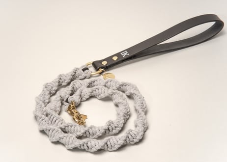 犬用 リード マクラメ【macramé leather leash 】