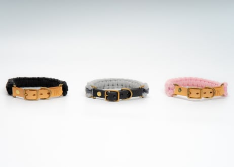 犬用 首輪 マクラメ【macramé leather collar 】