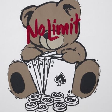 ポーカーベアTシャツ ホワイト