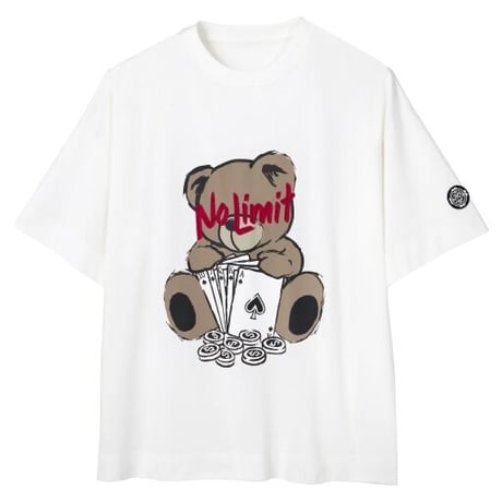 ポーカーベアTシャツ ホワイト