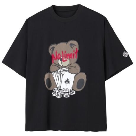 ポーカーベアTシャツ ブラック