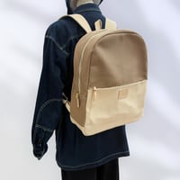 《キャンバス×レザー》スクエアリュック（ハンドメイド／キャンバス／帆布／ヌメ革／大容量）