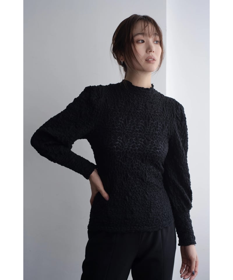 即購入可★タグ付き★Riu Embroidery lace tops#Rちゃん MA*RS】BIG襟クロス刺繍ブラウス - ブラック size-F | 地雷系