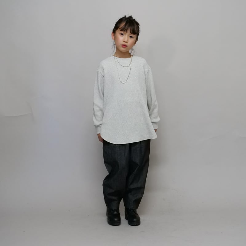 Bristol ロンT グレー 刺繍 ロングスリーブ Tシャツ ロンT クルーネック ゆったり