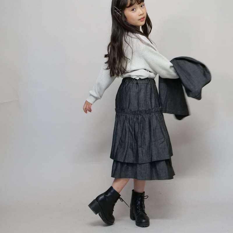 フリルスカート(デニム) | シロトクロト 