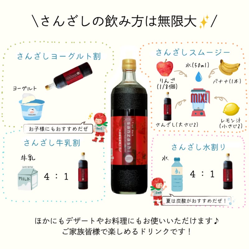 フルーツハーブさんざし (き釈用) 900ml 【1本】 | さんざし王国