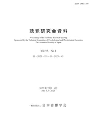日本音響学会聴覚研究会資料 Vol. 55, No. 4（2025年7月5, 6日開催）