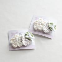 No.314 コットンフラワー&いちごのコームピン