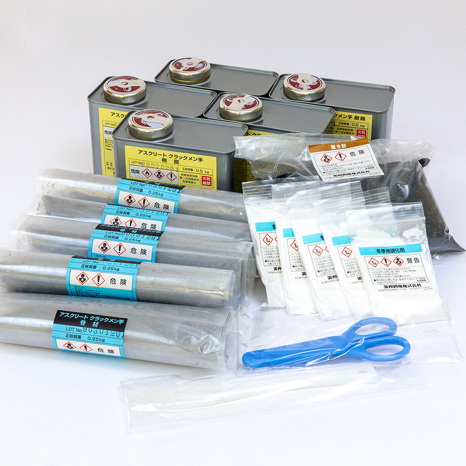 ぐらりん修正品 アスファルト舗装のひび割れ補修材 アスクリートクラックメン手 ［荷姿