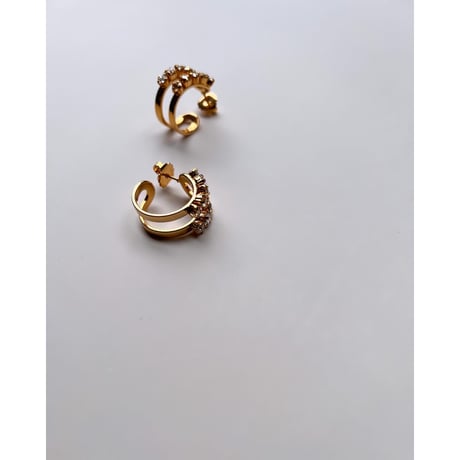 CREZUS Paris | CERES Pierced Earrings ( Mix Cristal / Gold )