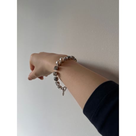 CREZUS Paris | S40 Bracelet (crystal, silver & pearl)