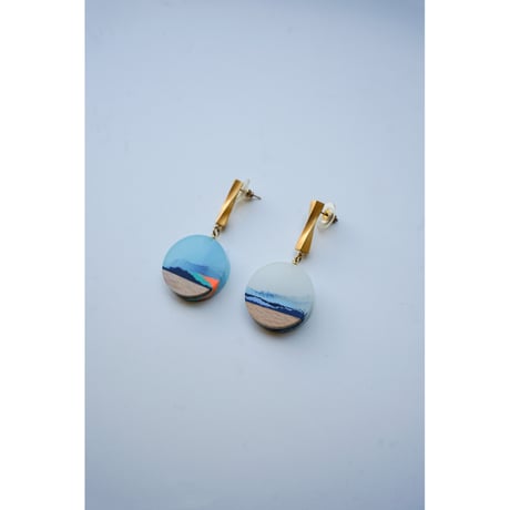 EJING ZHANG London | Eclipse Twist Dise Earrings ( Bleu / White )