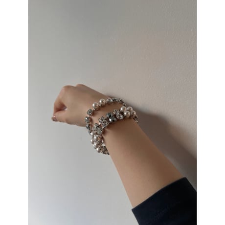 CREZUS Paris | S40 Bracelet (crystal, silver & pearl)