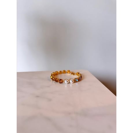 CREZUS Paris | S40 Bracelet (crystal & pearl / Gold)