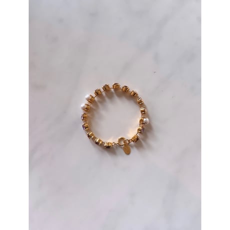CREZUS Paris | S40 Bracelet (crystal & pearl / Gold)