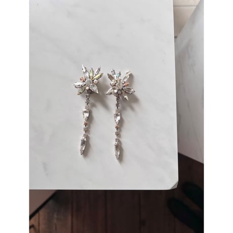 CREZUS Paris | PANORAMA Clip Earrings  ( Crystal / Silver )