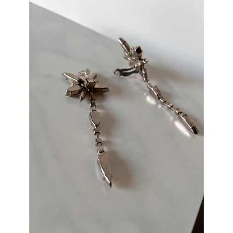 CREZUS Paris | PANORAMA Clip Earrings  ( Crystal / Silver )